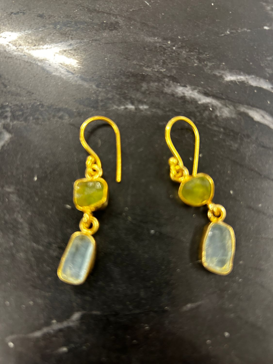 Green Blue Stone Earrngs
