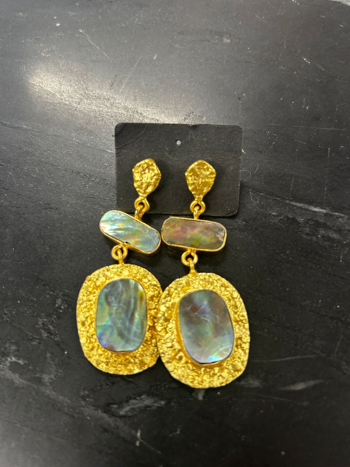 Paua Earrings Gold plated