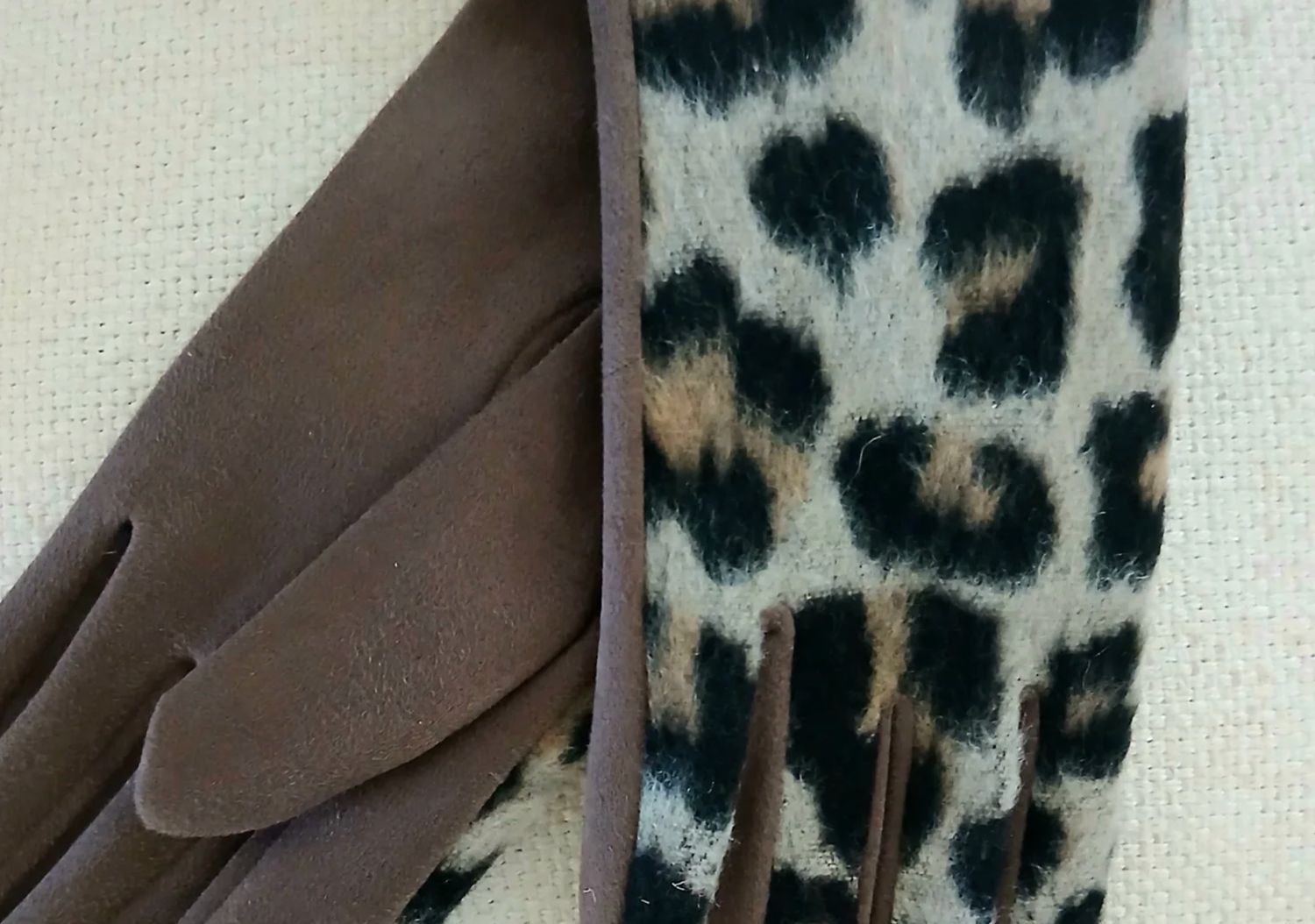 Leopard Gloves Taupe