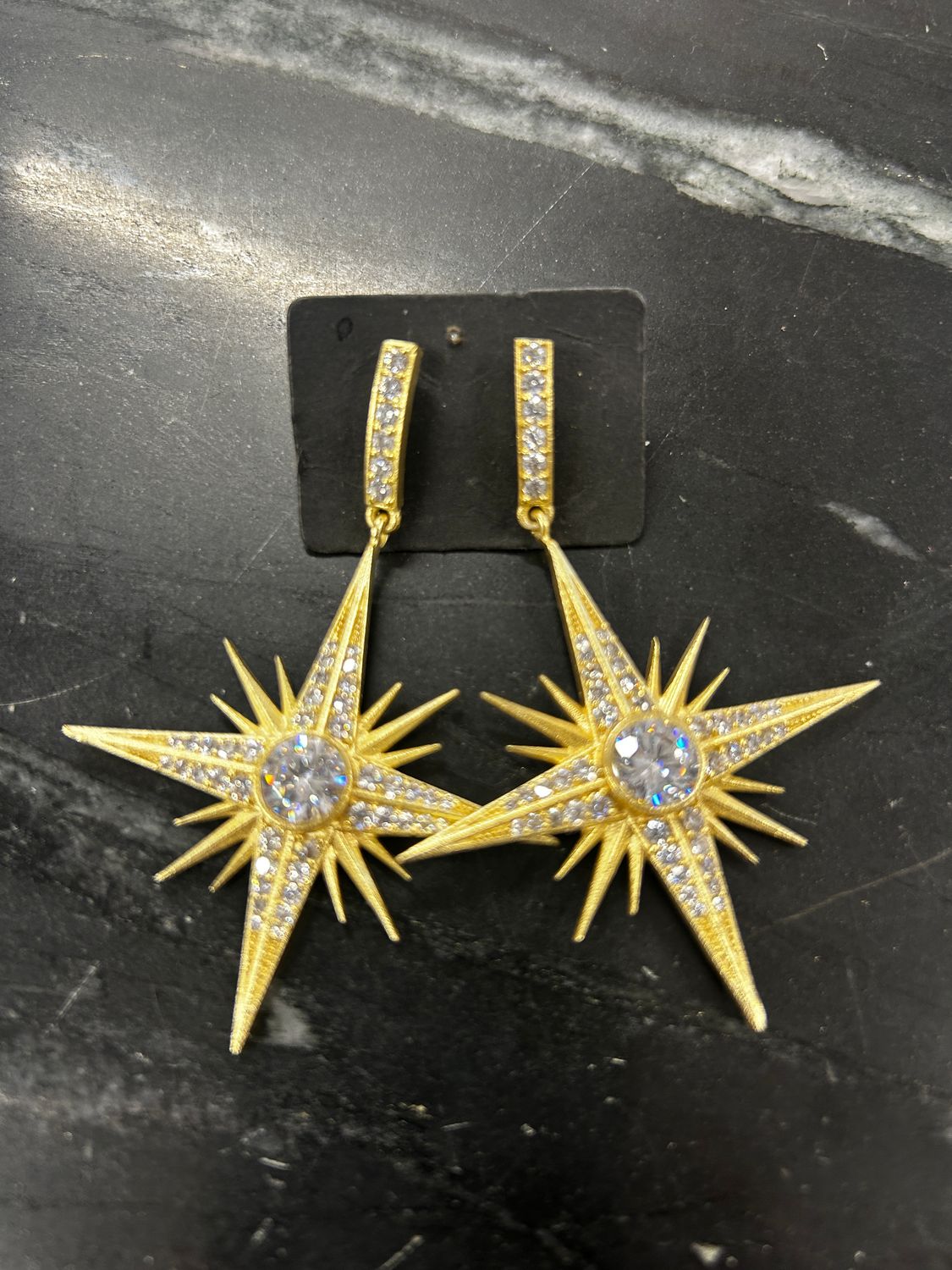 Crystal Star Earing Gold P