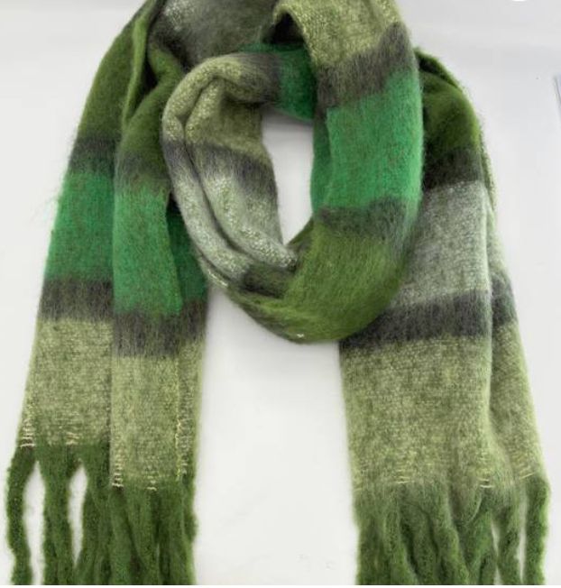 Checked Scarf Olive/Mint