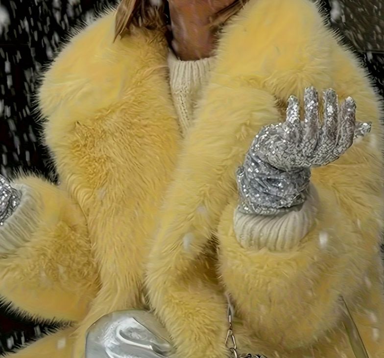 Yellow Faux Fur XL