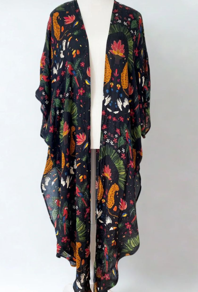Tropical Long Slit Kimono