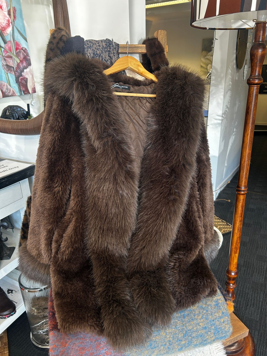 Brown Hooded Faux Fur