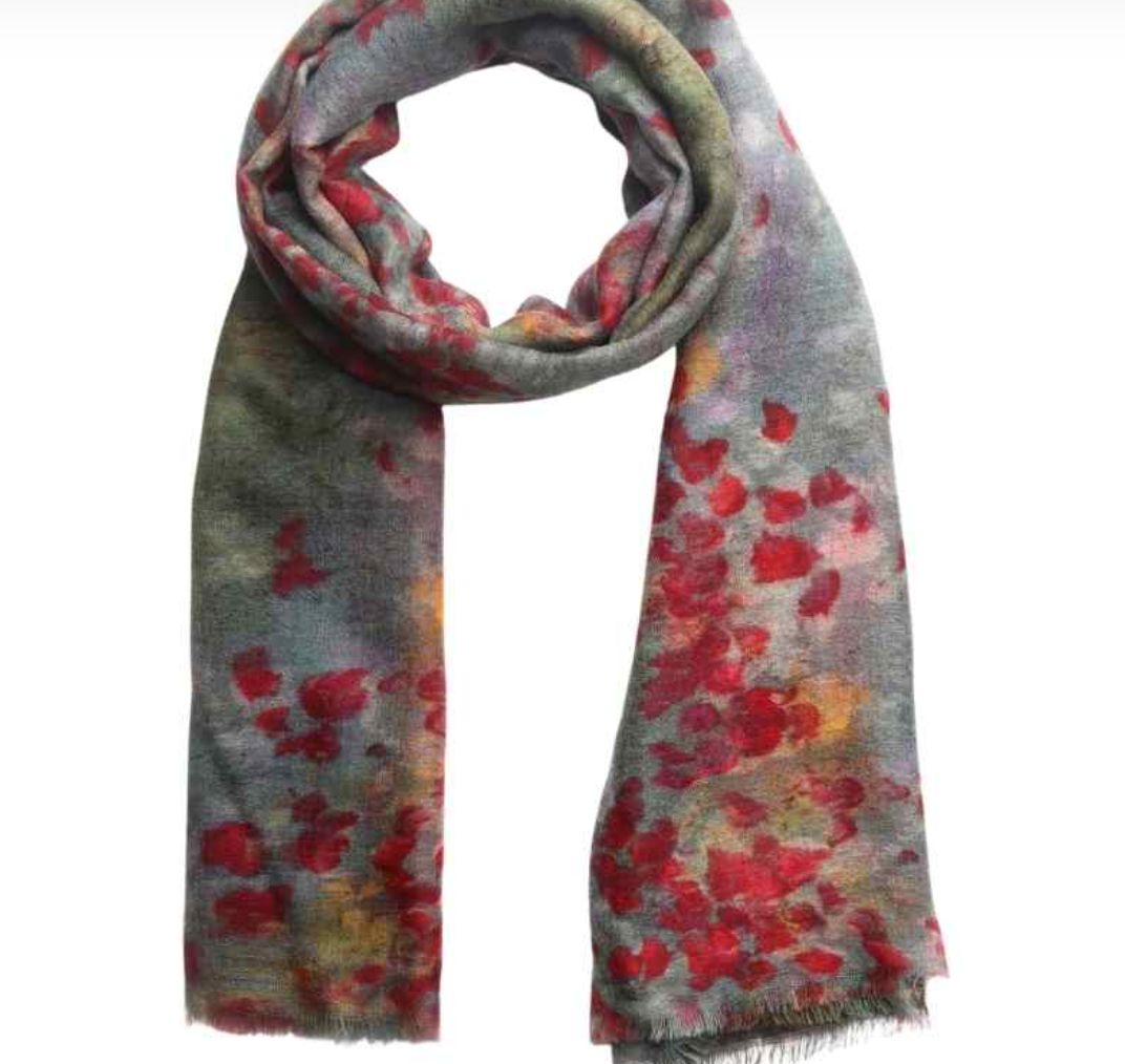 Elegant Grey Silk Scarf