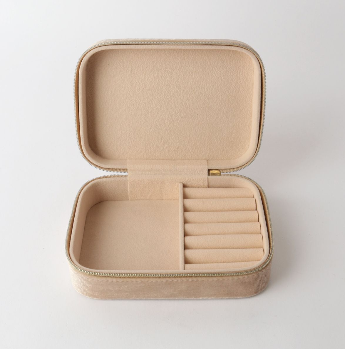 Velvet Jewellery Box Beige
