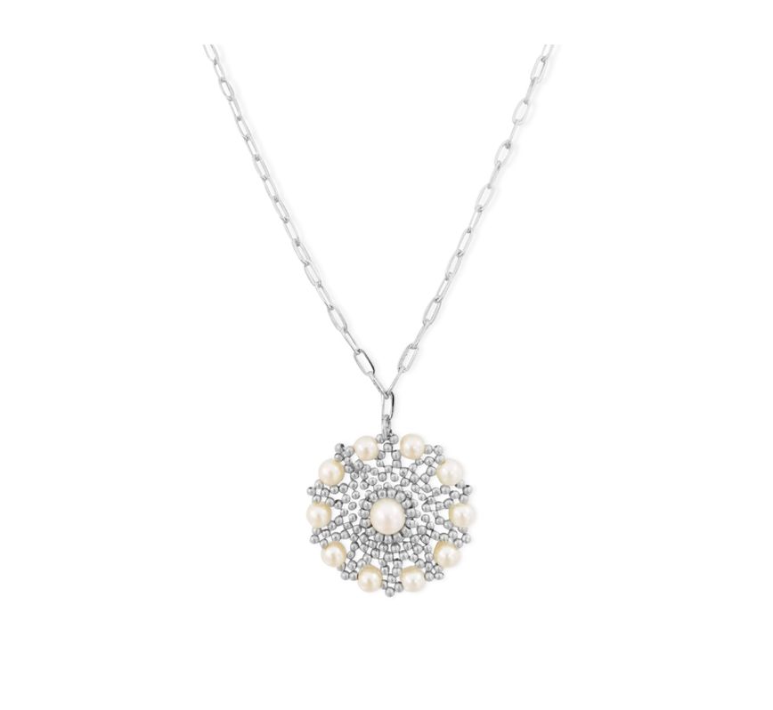 Rosette Silver Necklace