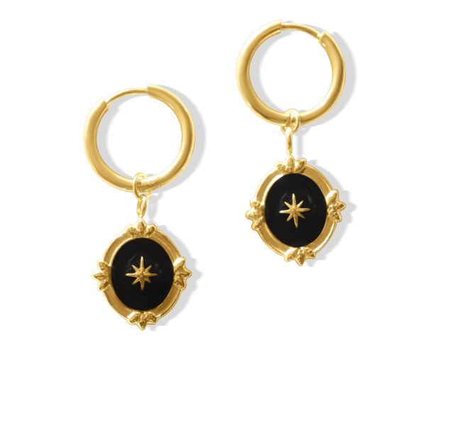 Boho Black Star Earrings