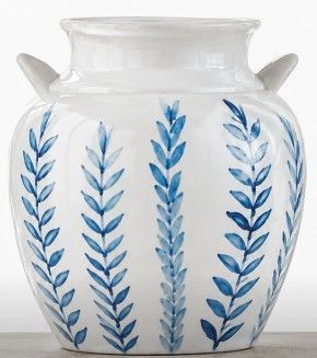 Blue Flora Amphora Vase - L31cm x W31cm x H34cm