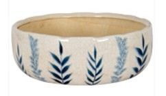 Blue Flora Bowl Pot Large - L30cm x W30cm x H11cm