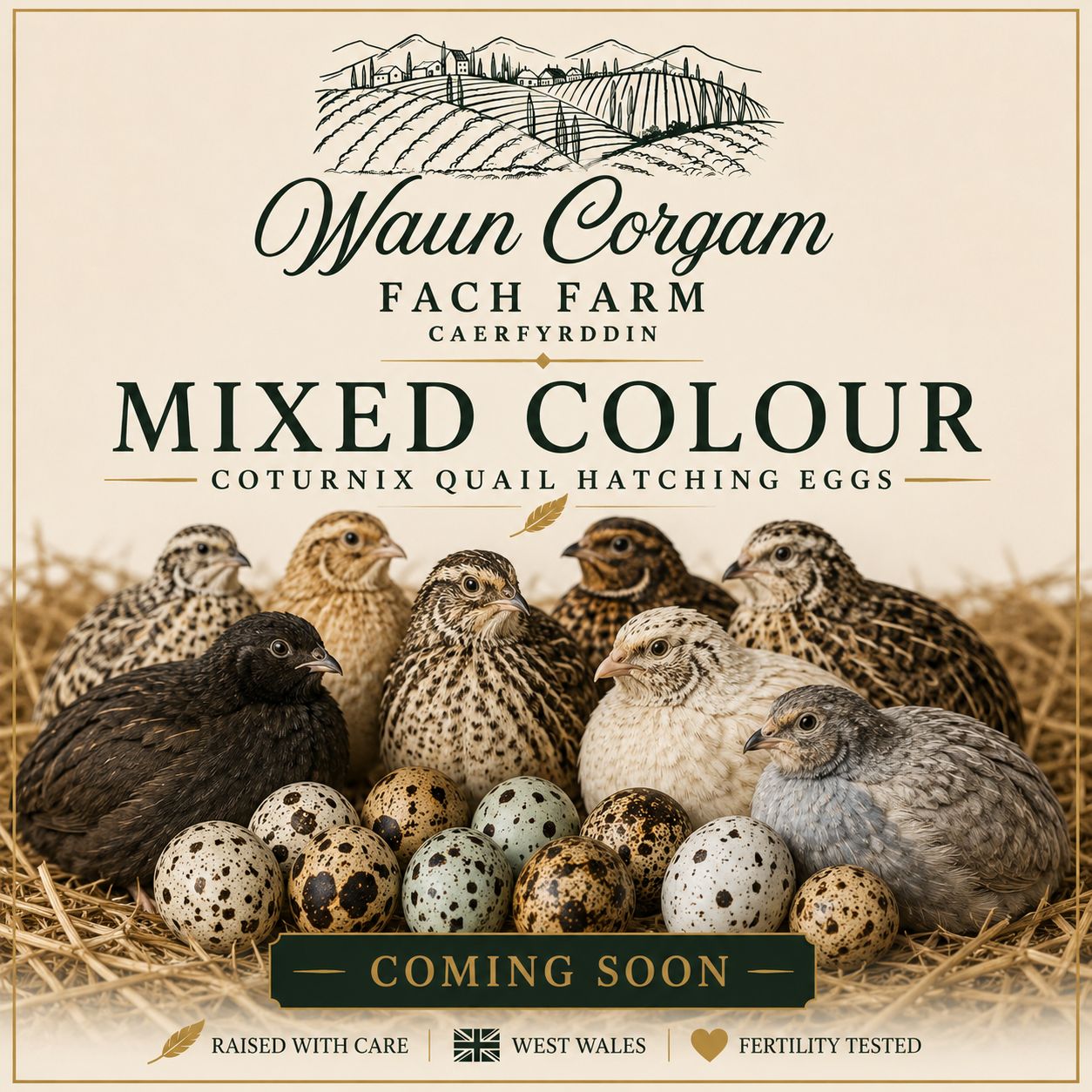 Mixed Colour Coturnix Quail Hatching Eggs