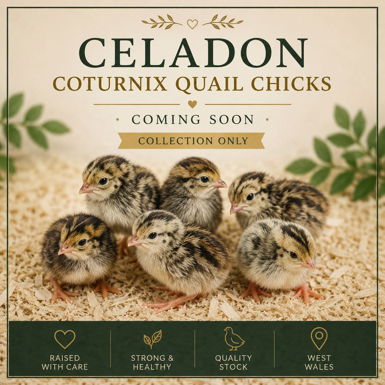 Celadon Coturnix Quail Chicks  - COMING SOON · COLLECTION ONLY