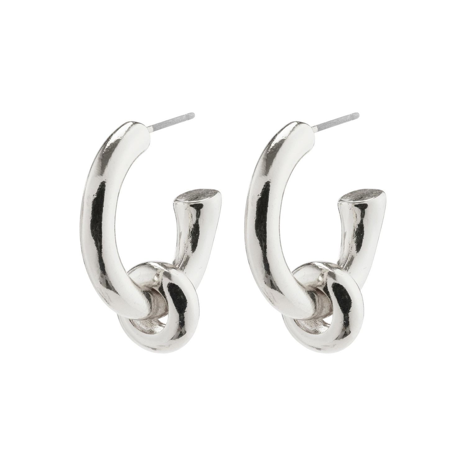 Pilgrim Hopeful Hoop Earrings Silver-Plated