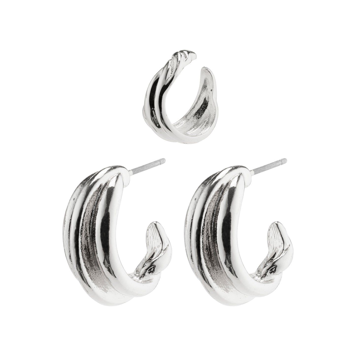 Pilgrim Amanda Silver Plated Hoop &amp; Cuff Set
