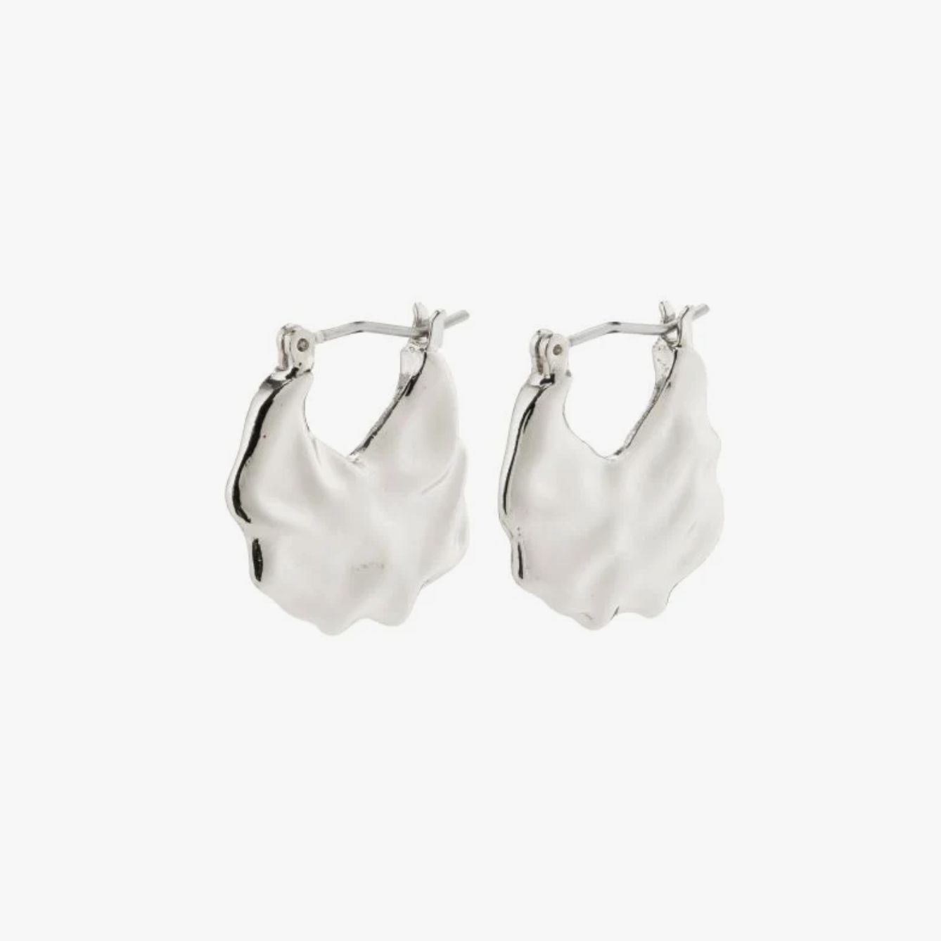 Pilgrim Flow Gold or Silver Plateed Hoops, Colour: SILVER