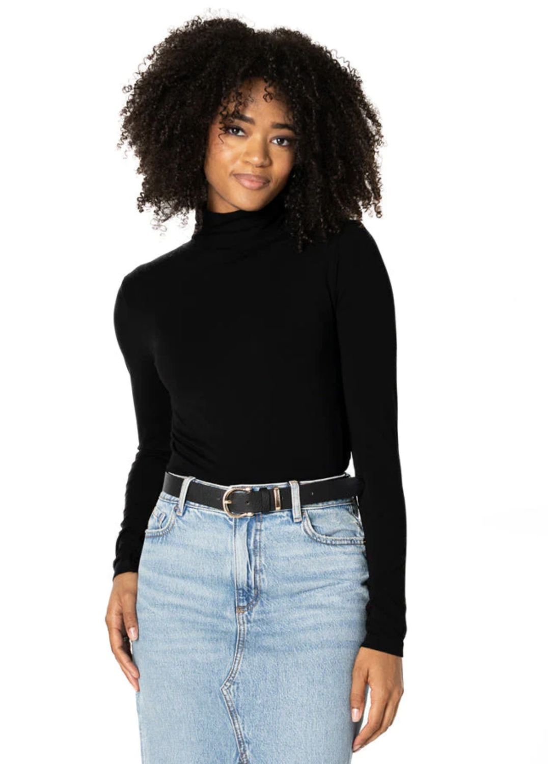 Bamboo Turtleneck, Colour: BLACK