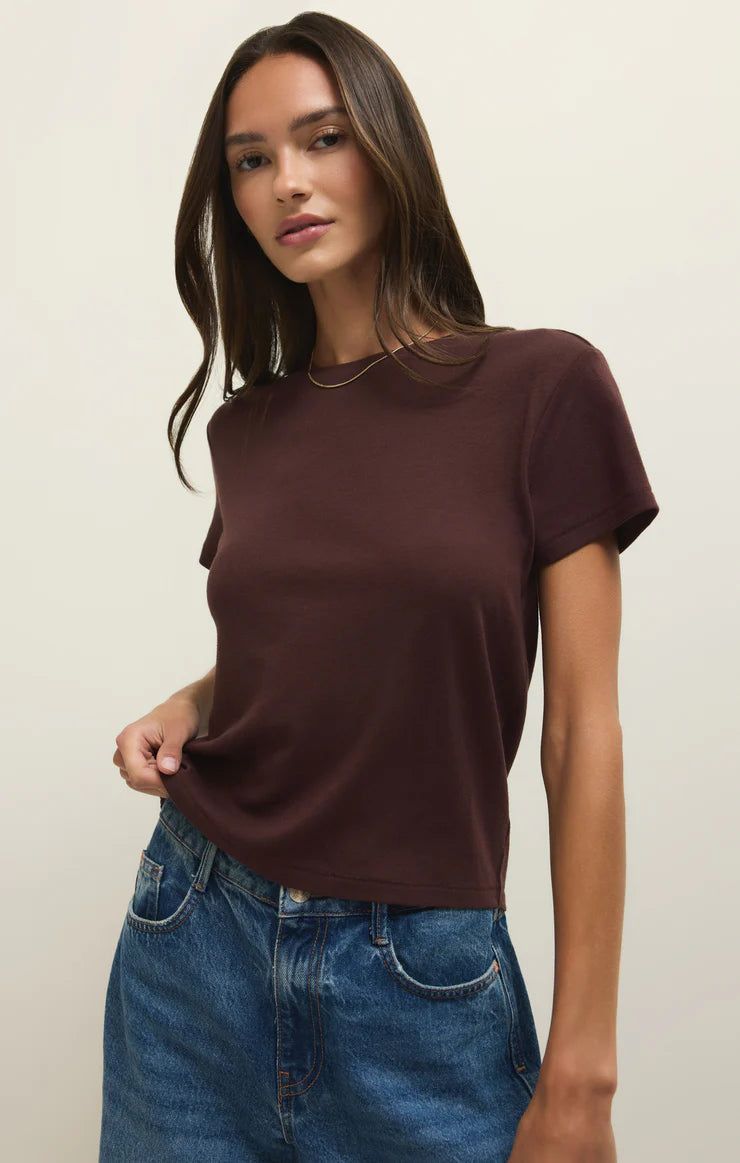 Z Supply Tourist Tee in Chocolate Cherry