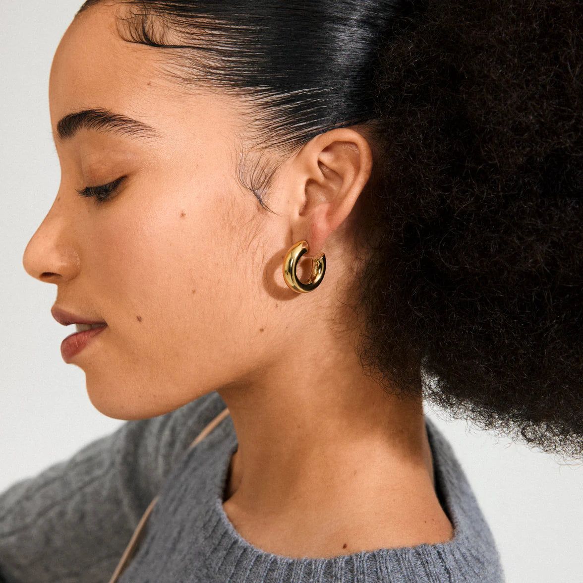 Pilgrim Phase Large Gold or Silver Plated Hoops