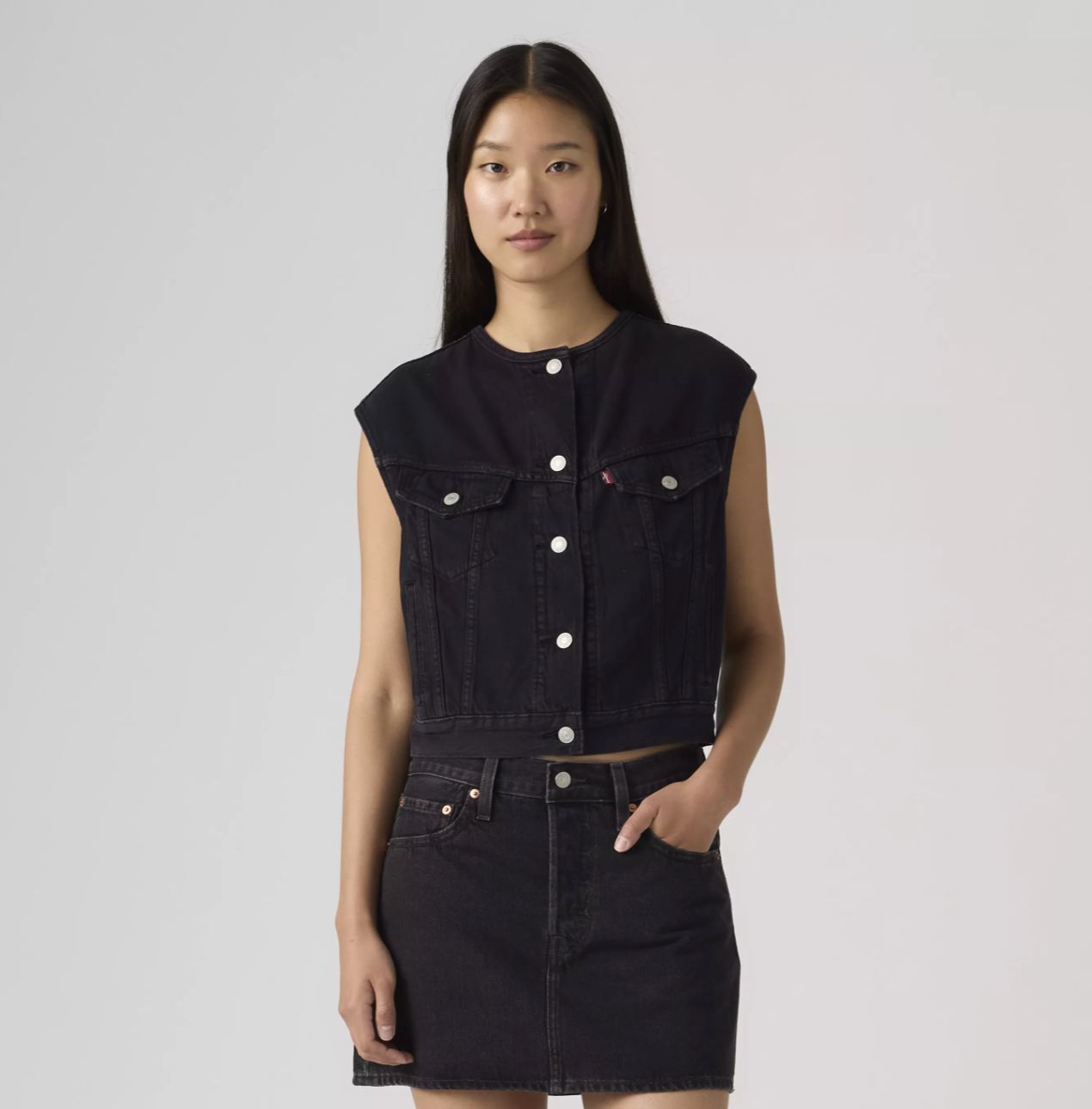 Levi's 90s Collarless Black Vest
