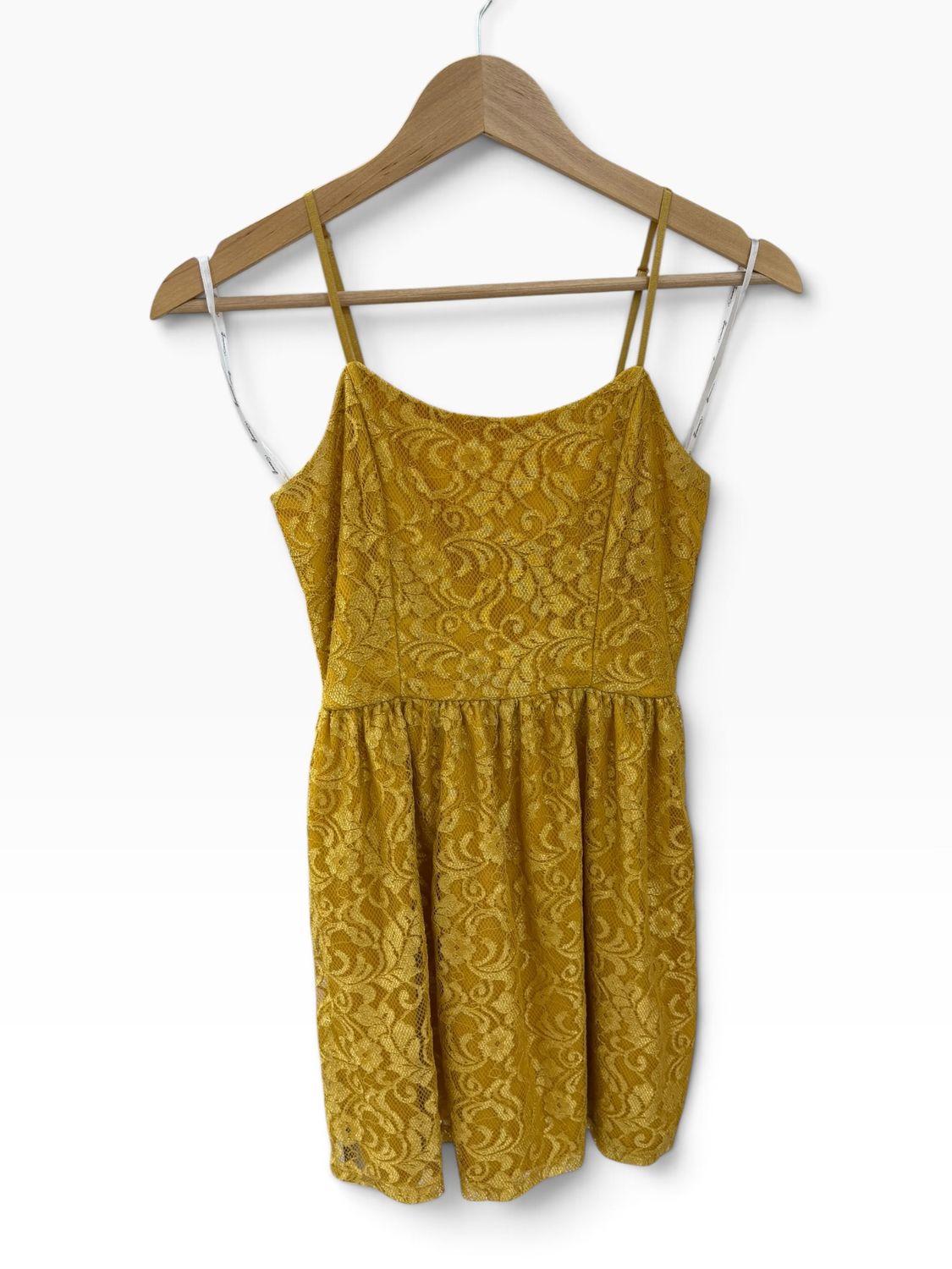 Forever 21 Mustard Gold Lace Dress - Medium
