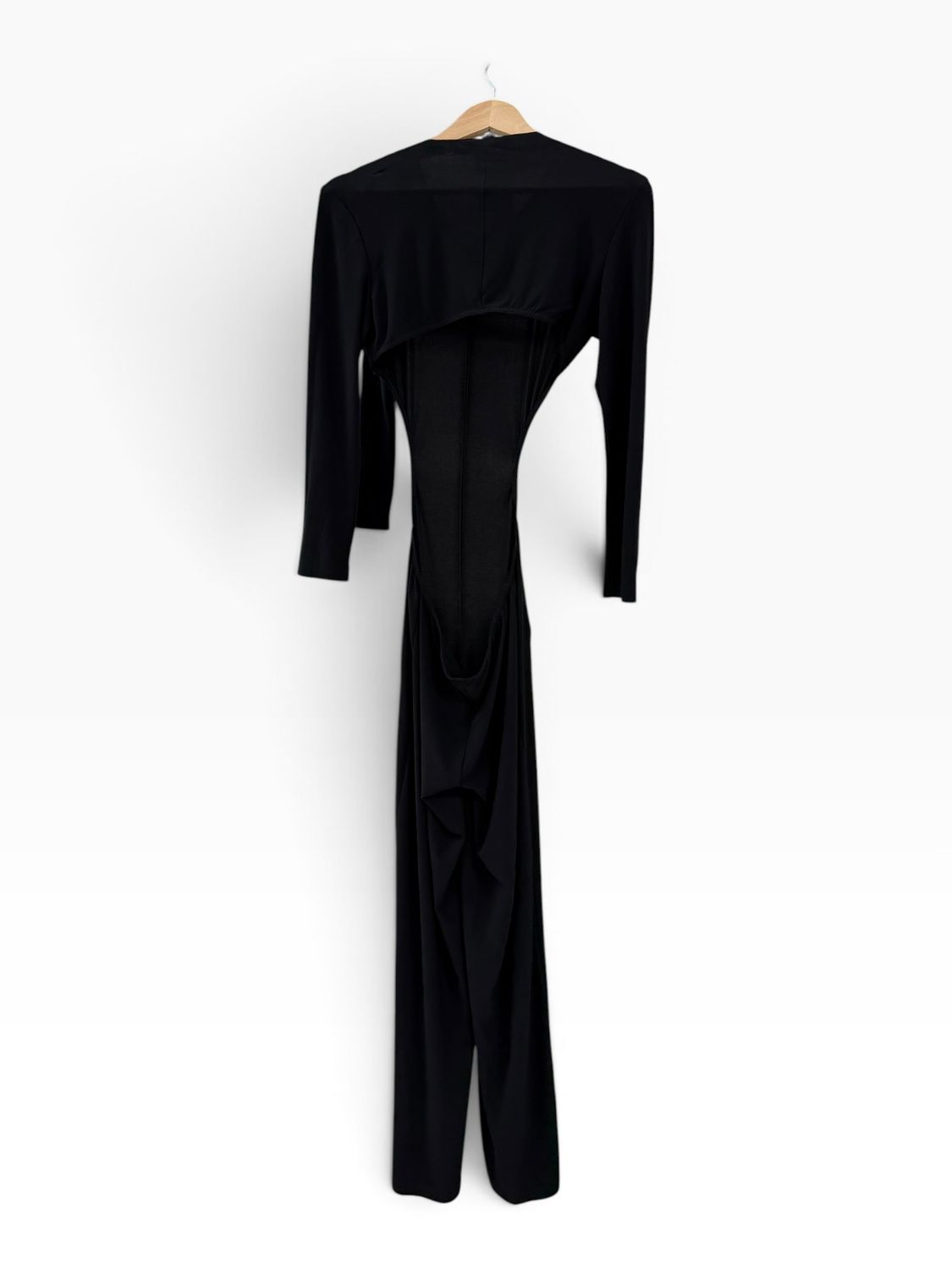 Norma Kamali Black Long Sleeve Cutout Jumpsuit - Small