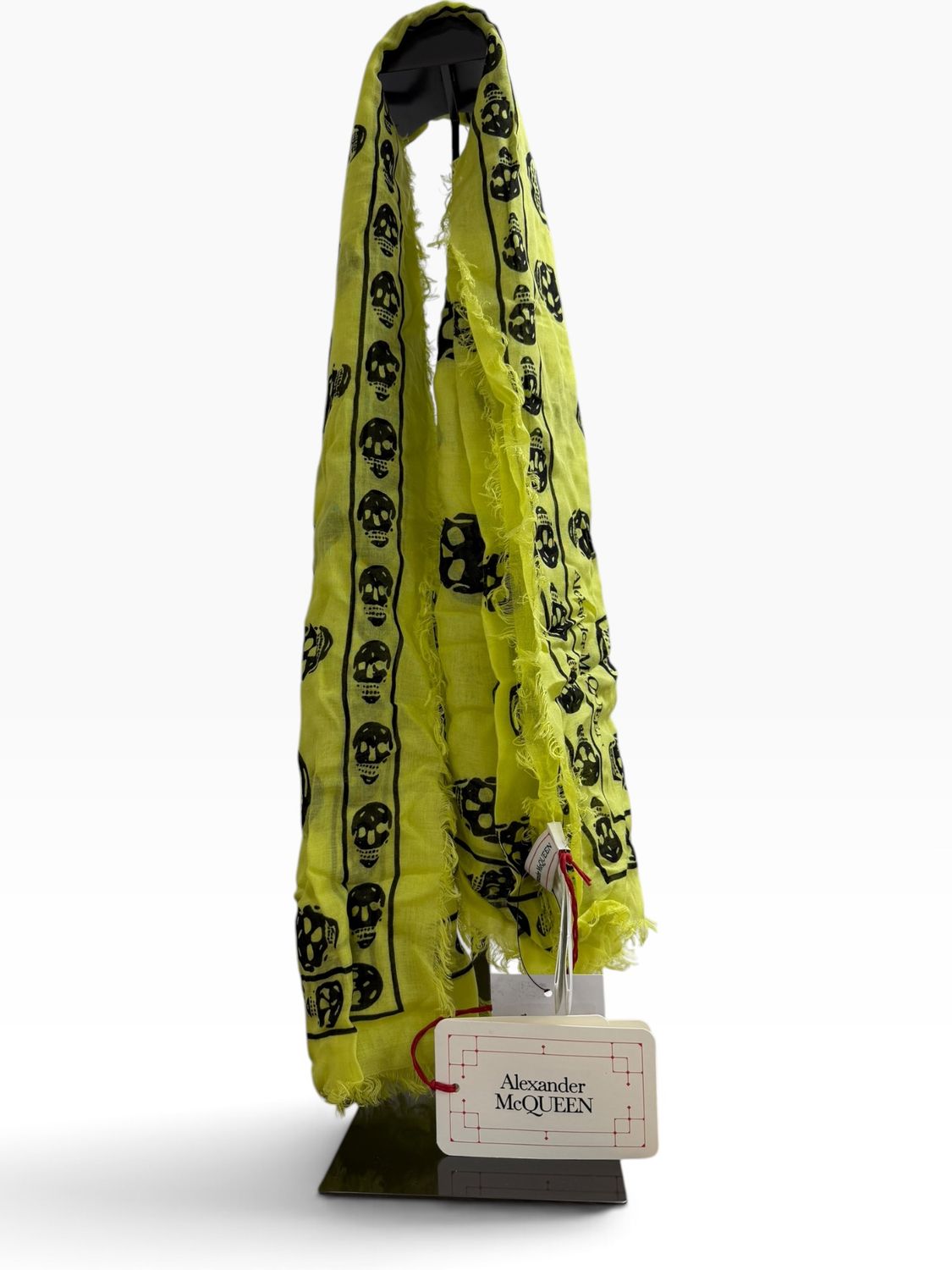Alexander McQueen Citron Black Skull Print Scarf