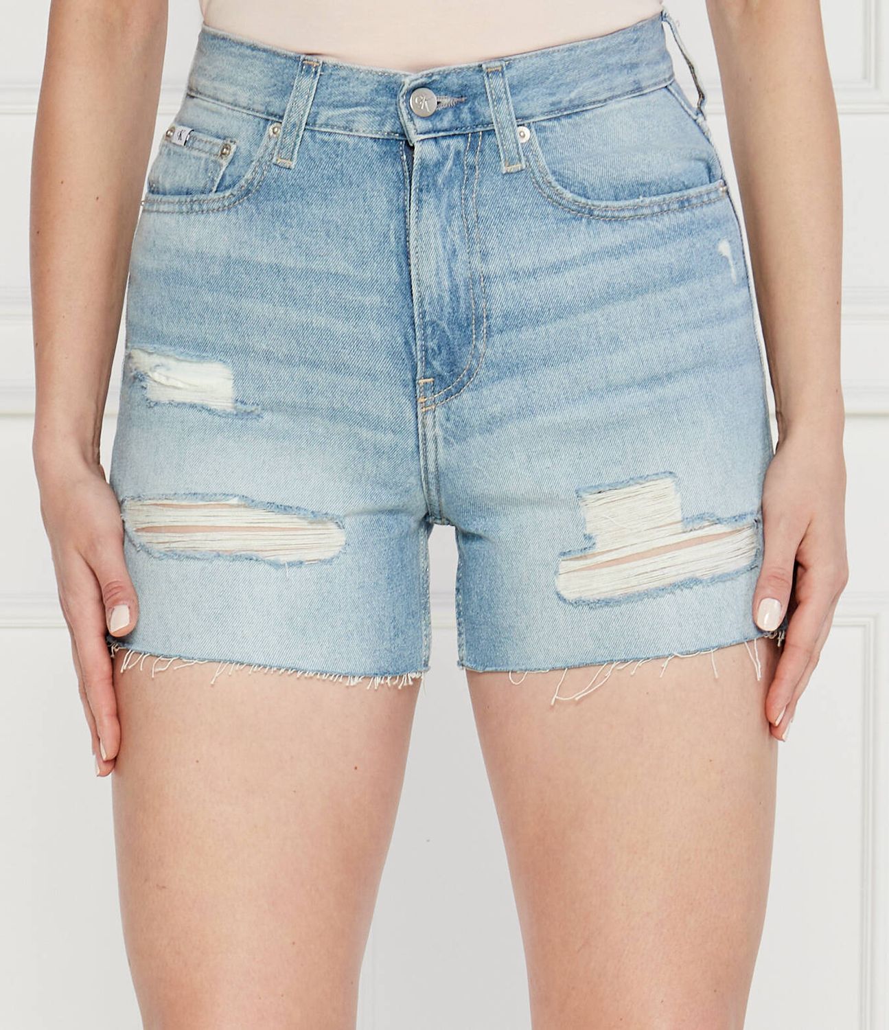 Calvin Klein Mom - Shorty Jeansowe