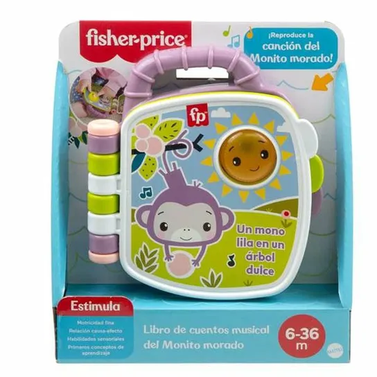 Fisher-Price – Muzyczna książeczka z bajkami „Fioletowa Małpka”