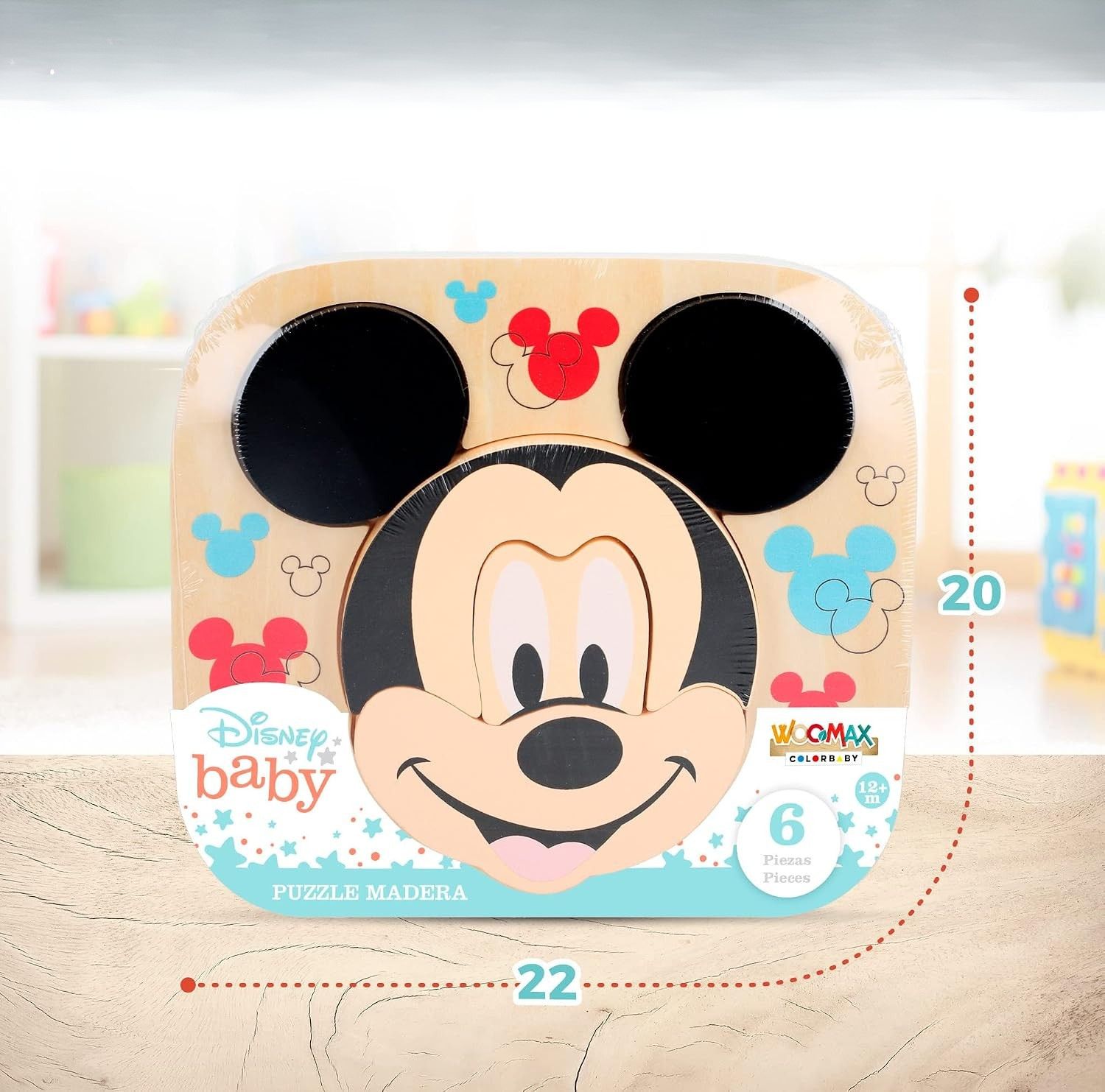 Drewniane puzzle Disney Baby Mickey Mouse – 6 elementów
