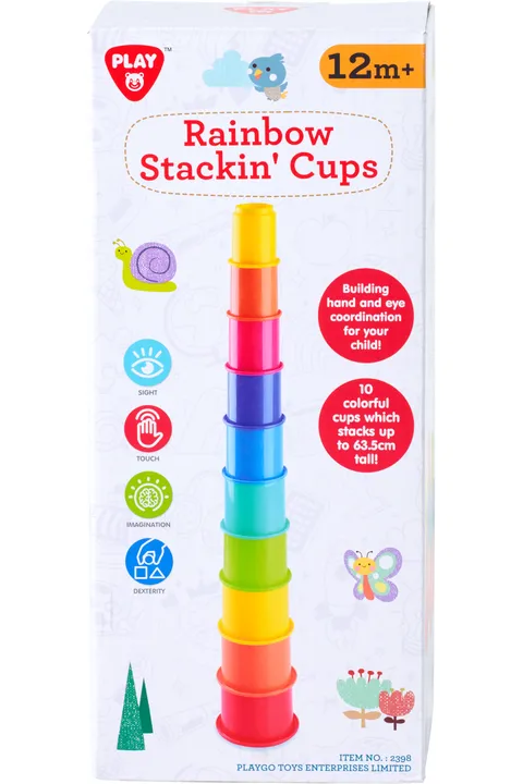 Playgo Rainbow Stackin' Cups – kolorowe kubeczki do układania