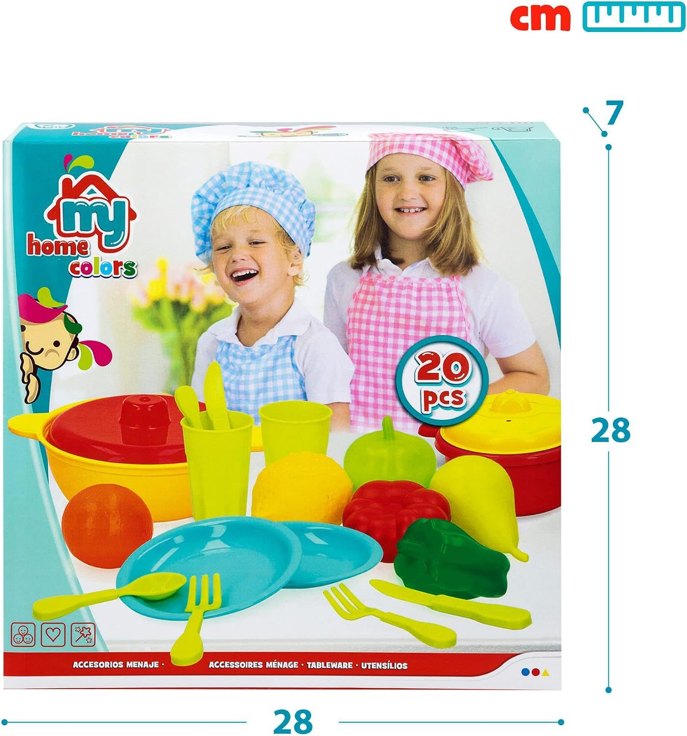 Zestaw naczyń i akcesoriów kuchennych dla dzieci – 20 elementów