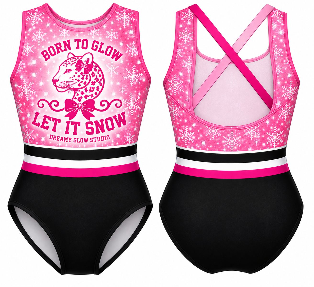 Born to Glow Snow Leopard Leotard