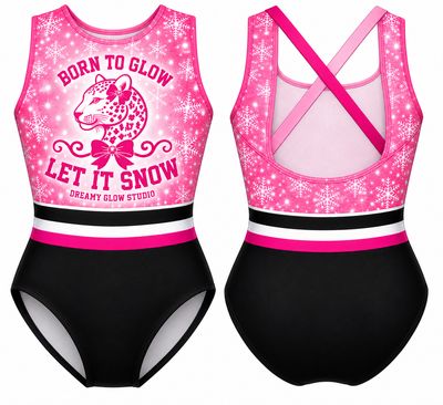 Born to Glow Snow Leopard Leotard