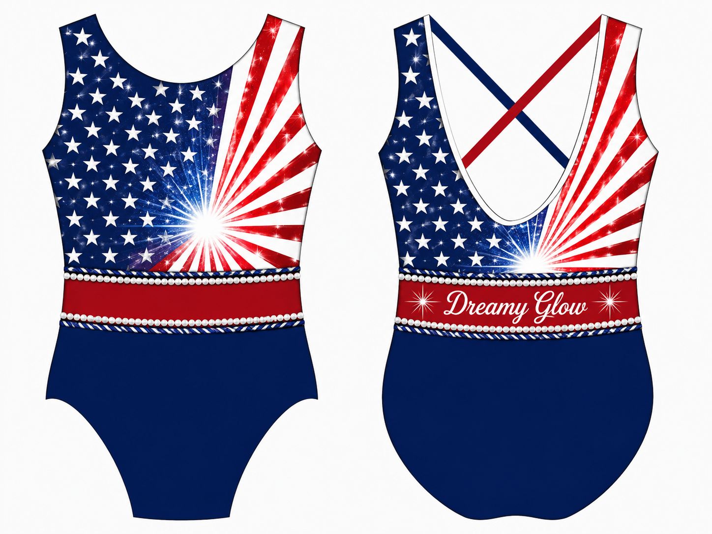 Dreamy Glow PROUD TO BE AN AMERICAN Leotard