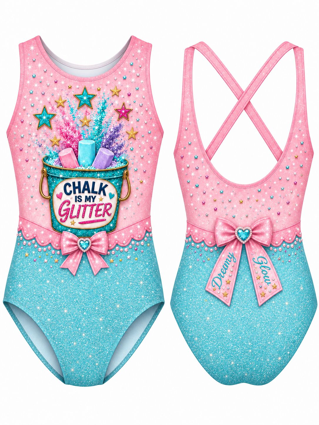 Dreamy Glow CHALK IS MY GLITTER Leotard