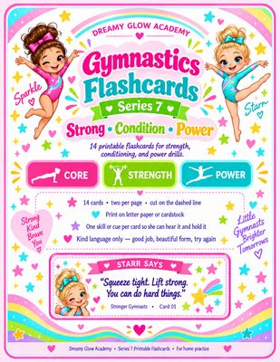 Series 7- Dreamy Glow Academy Gymnastics Printable Flashcards