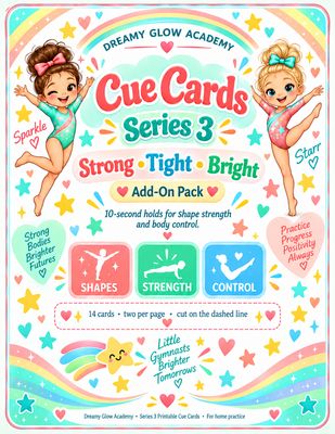 Series 3- Dreamy Glow Academy Gymnastics Printable Flashcards
