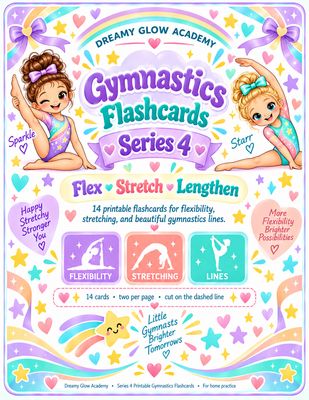 Series 4- Dreamy Glow Academy Gymnastics Printable Flashcards
