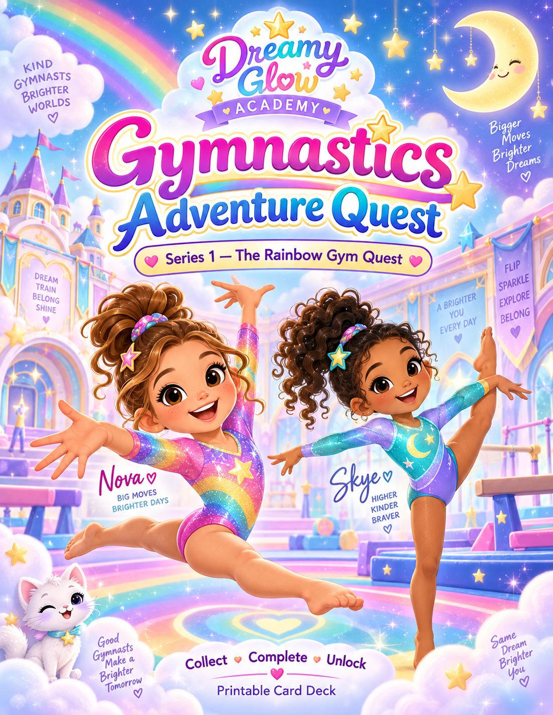 ADVENTURE QUEST 1 Dreamy Glow Academy Gymnastics Printable Flashcards