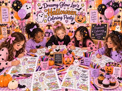 SERIES 4- HALLOWEEN SPOOKTACULAR - Includes 10 UNIQUE PREMIUM Printable DESIGNS- DREAMY GLOW LEOTARD Coloring Sheets