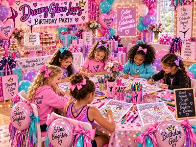 SERIES 5- BIRTHDAY WISHES - Includes 10 UNIQUE PREMIUM Printable DESIGNS- DREAMY GLOW LEOTARD Coloring Sheets