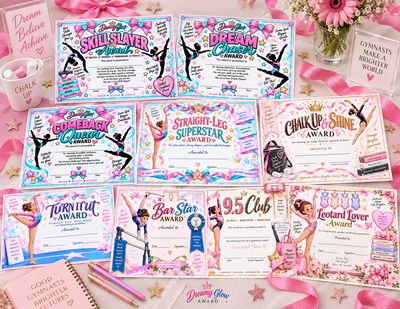 PLATINUM CERTIFICATE PDF Dreamy Glow Academy Gymnastics Printable