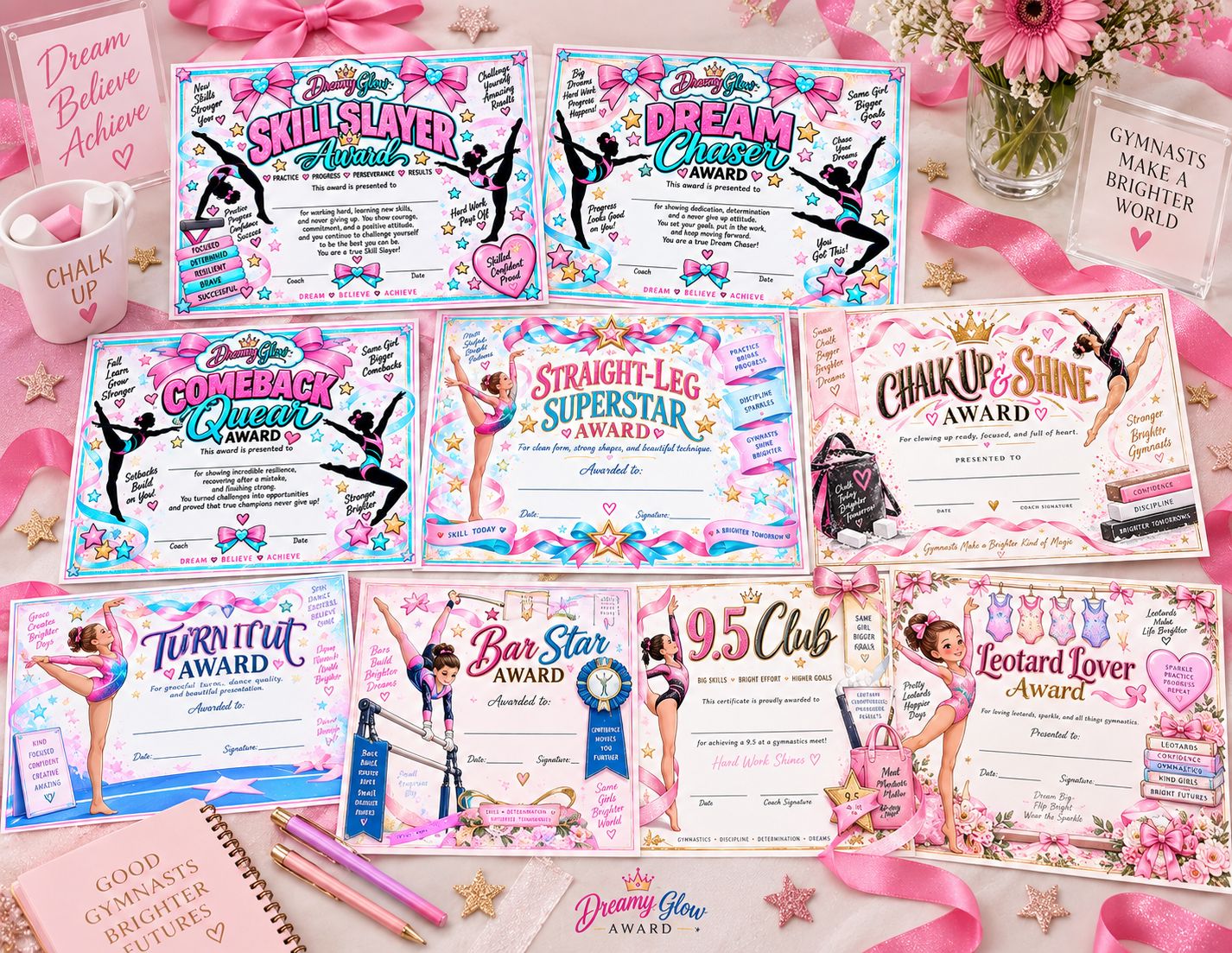 9.5 CLUB CERTIFICATE PDF Dreamy Glow Academy Gymnastics Printable