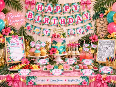 PARADISE DREAMING BIRTHDAY PACKAGE printable Pages