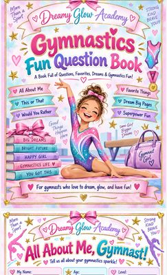 Gymnastics FUN QUESTION Workbook1 — 48 interactive printable Pages