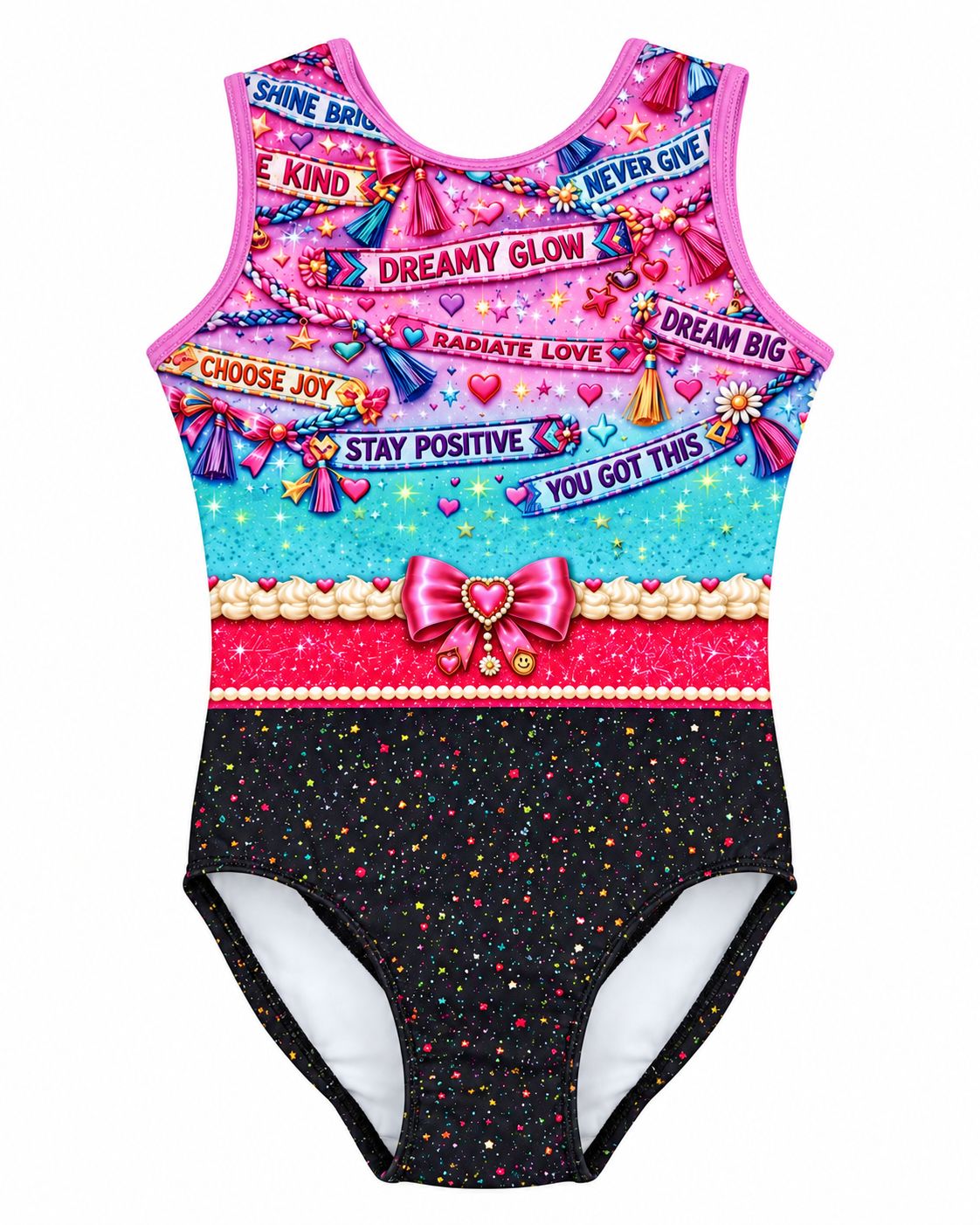 Dreamy Glow FRIENDSHIP BRACELET STAY POSITIVE Leotard