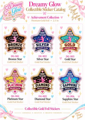 BRONZE, SILVER, GOLD, PLATINUM, DIAMOND, SAPPHIRE Collectors STICKERS  (SELECT 1)
