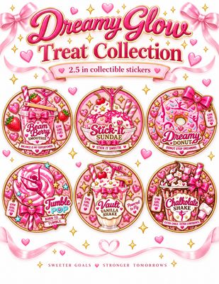DREAMY GLOW TREAT COLLECTION Collectors STICKERS (ALL 6)