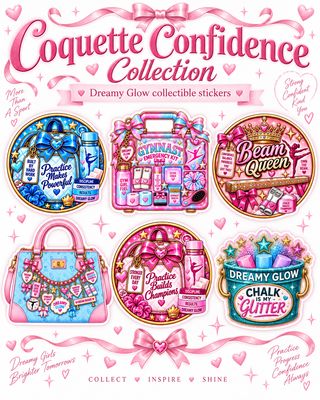 DREAMY GLOW COQUETTE, CONFIDENCE COLLECTION Collectors STICKERS (ALL 6)