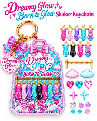 PREMIUM COLLECTIBLE 3-D SHAKER KEYCHAIN-  COUTURE LEOTARD, BOUTIQUE Collectors Bag Charm Over 3 inches